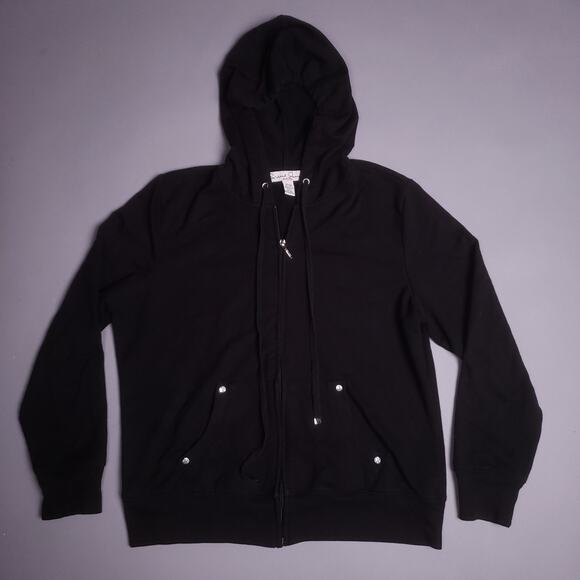 Vintage y2k French Laundry Petite solid studded detail Zip Up hoodie - Picture 2 of 7